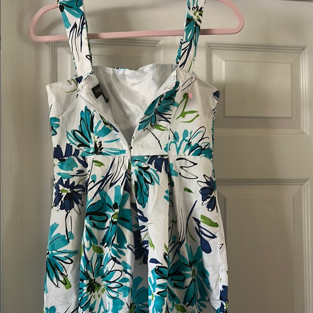 Perceptions Blue Square Neck Sleeveless Sundress - Picture 2 of 5